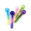 Tubo per bruciatore a nafta color arcobaleno da 30 mm con ciotola grande con tubi per fumo in paglia di vetro Pyrex spesso 12 mm e 2 mm di spessore da 4,2 pollici