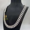 Stylish Pass Diamond Tester 925 Sterling Silver 15mm 3 Rows Iced Out Jewelry Hip Hop Vvs1 Moissanite Cuban Link Chain