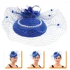 Bandanas Mesh Perle Chapeau Fascinateurs Pour Femmes Tea Party Tiara Charmant Bandeau De Mariage Tissu Casque Mariée A