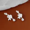 Boucles d'oreilles à dos VENTFILLE en argent Sterling 925, Clip d'oreille fleur de jasmin pour femmes et filles, rétro ethnique grâce, bijoux irréguliers, cadeau goutte