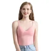 Damen-Tanks, sexy Frauen, solide gepolsterter BH, Spaghetti-Unterhemd, Top, Weste, weiblich, mit integriertem Cami-Tanktop