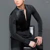 Stage Wear Modern Dance Tops Tango Dancewear Black Salsa Clothing Ballroom Shirt Men Long Sleeve Costume Customized