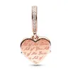 Sterling Heart Mum Dangle Charm Fit Charms Sier Originele armband voor het maken van sieraden