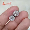 silver color 8mm round 4 claws white D vvs Stainless steel studs earrings jewelry Bathing and swimming men women 240123