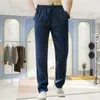 Men's Cotton Linen Pants Male Summer Autumn Breathable Solid Color Linen Trousers Fitness Sweatpants Streetwear S-4XL 240124