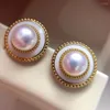 Stud Earrings MEIBAPJ FASHION 925 GENUINE SILVER NATURAL FRESHWATER PEARL FLOWERS FINE WEDDING JEWELRY FOR WOMEN