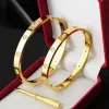 Designer parafuso pulseira moda luxo jóias pulseira pulseiras 18k rosa ouro prata titânio aço diamante pulseiras de unhas para homens mulheres 17 18 19 20 tamanho