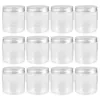Opslagflessen 12 Stuks Aluminium Deksel Mason Jars Kleine Inblikken Doorzichtige Container Huishoudelijke Honing Verzegeld Met Deksels Multifunctioneel Voedsel