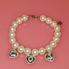 Customized Name Bracelet Pearls Chain with Zircon Letters Pendants Heart Shape Letters Charms DIY Bracelet 240125