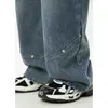 Calças masculinas Split Splicing Desconstrutivo Design de Jeans para 2024 Primavera / Verão Micro Largo Japonês Lavado Solto
