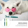 Vêtements pour chiens 2pcs brosse à dents à tête triple pour animaux de compagnie brosse de nettoyage des dents