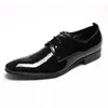 Chaussures habillées oxford en cuir véritable bordeaux italien noir à lacets en cuir verni chaussures de costume chaussures de mariage chaussures formelles pour hommes 240118