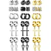 Stud 15 Pairs Magnetic Fake Earrings Stainless Steel Cross Dangle Hoop Non-piercing Unisex Clip On Earring276T