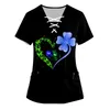 Women's T Shirts Short Sleeve V Neck Drawstring St. Patrick'S Day Print Pocket Care Top Women Fashion Blouse 2024 Shirt For