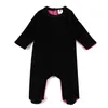 Bébé barboteuse footies noir velours dos côtelé vêtements pour enfants manches longues salopette côtelée bébé garçon et filles vêtements hiver barboteuse 240122