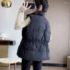 Chalecos de mujer Chaleco de moda para mujer chaqueta de invierno Top cálido acolchado Puffer chaquetas sin mangas sólidas Parkas Vintage informales