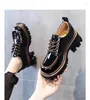 Dress Shoes Loafers Women Platform Lace Up for 2024 Spring Casual Woman Thick Sole Oxford Female Heels Vintage