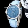 Montre de luxe 5178G bleue pour homme, Cal.R 27 PS, mouvement automatique 28800 vph, petite seconde, acier inoxydable, cristal saphir, chiffres arabes, résistance à l'eau 50 m