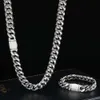 Factory 12mm Miami rostfritt stål Guldkubansk länkkedja halsband Hip Hop Cadena de Oro 14K pläterad Cubana för män