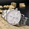 4810 Series Big Date U0114856 White Dial Japan Quartz Chronogrph Mens Watch Stainless Steel Band Band Folding Watches226z