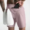 Designermerk Yoga sportshorts Polyester hardloopshorts Heren Sport Fitness Korte rok Training Sneldrogend Zacht Met zak Zomer L6