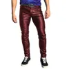 Våren och hösten New European och American Punk Men's Tight Elastic Low Midj Boys 'Casual Leather Pants