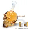 Creativo testa di teschio di cristallo bottiglia di vetro whisky vodka wine bar decanter whisky birra liquori tazza bicchieri trasparenti 240119