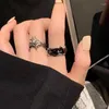 Cluster Rings Goth Silver Color Star Irregular Opening Adjustable Womens Punk Ring Fashion Creative Geometric Hip Hop Rock Jewelry Party