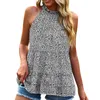 Women's Blouses Vintage Printed Camisole Summer Sexy Top Simple Off Shoulder Sleeveless Exquisite Design Women Basic Casual Shirts