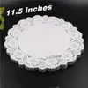 Whole- 160pcs pack New 11 5 inches round flower shape white hollow design paper lace doilies placemat for kitchen set de tab188p