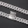 collier cubain 15mm chaîne à bulles avec incrustation de diamants acier inoxydable plaqué argent et plaqué or chaîne cubaine personnalisé marque tendance hip hop collier accessoire