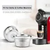 ICafilas – Capsules de café réutilisables en acier inoxydable, rechargeables, filtre de tasse pour Machine Delta Q 240122