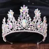 Haarspangen Barock Luxus Kristall Big Drop Braut Tiaras Krone Strass Festzug Diadem Stirnbänder Hochzeit Zubehör Tiara De Noiva