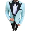 Aesido – costumes décontractés pour hommes, couleur claire, coupe cintrée, 3 pièces, revers cranté, Tuxedos de bal, garçons d'honneur pour mariage, blazer, gilet, pantalon, 240123