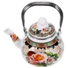 Dinnerware Sets Enamel Pot Tea For Loose Pots Stove Top Retro Kettle Water Vintage Kungfu Teapot Kitchen Pour Over Coffee