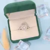 Fina anpassade smycken 2ct Real 14K Gold Pear Cut Wedding Engagement VVS Moissanite Diamond Ring Set för kvinnor