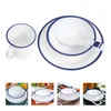 Dinnerware Sets Flatware Melamine Chinese Tableware Plates And Bowls Container Serving Soup White Unbreakable Restaurant