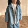 Jackets Ins Jungen und Mädchen Herbstmodell Mantel Kinder im koreanischen Stil Casual Revers Pocket Denim Jacke