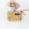 Sacs à cosmétiques Petit sac carré mignon Style coréen Floral Mini maquillage femmes Simple changement sac à main coton tissu nécessaire Mujer voyage