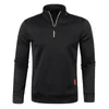 Männer Pullover Männer Winter Sweatshirts Dicker Pullover Halb Zippe/r Für Männliche Hoody Outdoor Sweatshir Einfarbig Rollkragenpullover