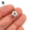 14k White Rose Yellow Gold Round Diamond Soccer Sport Football Jewelry Pendant