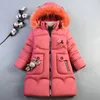 Down Coat Baby Girls Winter Clothes 2024 Förtjockad ytterkläder Bomull Päls krage Parkas 1 2 3 4 5 6 7 8 9 10 år gammal jacka