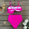 Women's Swimwear 2024 Retro One Piece Swimsuit Skirt Strappy Pink Print 3D Floral Women Slimming Bathing Suit Beach Wear