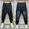 Autumn Winter Men Harem Pants Black Joggers Sweatpants High Quality Brand Loose Trousers Fashion Outdoor Casual Sportswear 240124