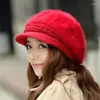 Berets Style Casual Women Beret Hats Hair Knitted Female Winter Warm Cap Boina Feminina Lowest Price