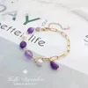 Charme pulseiras moda pulseira com gema natural moonstone cristal pérola para mulheres aniversário presente da mãe menina aniversário romântico