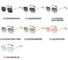 Nowe okulary przeciwsłoneczne bez obręczy Osobowość kwadratowa rama wielokątne okulary przeciwsłoneczne metalowe okulary przeciwsłoneczne UV400
