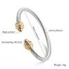 Bracciale in acciaio inossidabile moda nuovo braccialetto colorato con zirconi a forma di C per le donne Accessori regalo gioielli di lusso per feste regolabili S65 2024