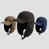 Bérets japonais rétro chapeaux de bombardier à bords souples pour hommes automne et hiver extérieur épaissi protection d'oreille chaude coupe-vent casquette de pilote