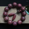 Strand Natural Violet Rose Sandalwood Tibet Beads Armband